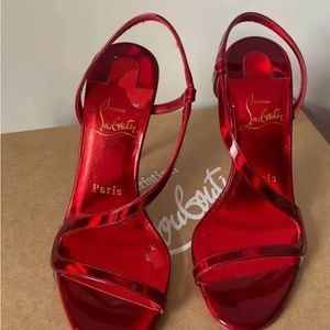 Red 100M Christian Louboutin Rosalie heels